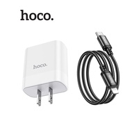 Bộ sạc nhanh Hoco C76 kèm cáp X89 PD20W hỗ trợ sạc nhanh 3A dùng cho iPhone/iPad dài 1m chân dẹt