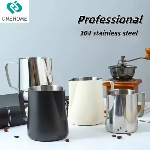Milk Frother Frothing Pitcher 350/600ML Stainless Steel Steaming Pitcher, Coffee Cappuccino Latte Mi