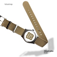 TALI Nato Strap Nylon Strap Ribbed Nylon Khaki Field Watch Pilot 18mm 20mm 22mm F91W AE1200 DW5600 G