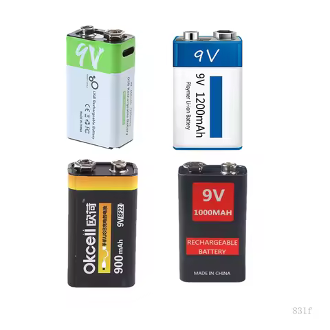 USB 9 Volt Li-ion Rechargeable Battery for Wireless Microphone Multimeter Instrument