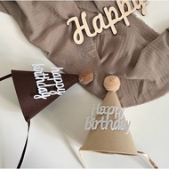 Korean Style < Milk Tea Style > Birthday Hat Korean Style Birthday Hat Party Hat Birthday Hat Party 