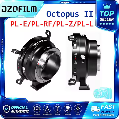 Panasonic DZOFilm PL Mount Lens To E/L/RF/Z Mount Camera Octopus II Lens Adapter with Detachable Bas