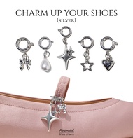 𝐌𝐈𝐍𝐈𝐌𝐀𝐋𝐈𝐒𝐓 Mary jane silky and shoe charm (Rose/silver charm) รองเท้าผ้าซาตินพร้อมจี้ประดับ