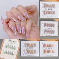 Cat Eyes Effect Press On Nails Uv Gel Handmade Nails False Artificial Tools Nail Fake U9u4