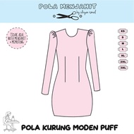 POLA KURUNG MODEN LENGAN PUFF | POLA BAJU KURUNG MODEN PUFF | POLA BAJU SAHAJA | SEWING PATTERN | POLA LENGAN PUFF