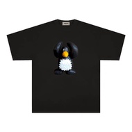 COD [/Recommended] Heavy 230g Double Yarn Pure Cotton Combed Tight Penguin Pattern Printed Short-Sle