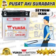 PROMO ACCU YUASA 12N10 UNTUK STRUM IKAN MOTOR 3 RODA MERCY EMERGENCY LAMP GENSET YUASA 12N10-3B