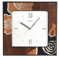 Seiko | นาฬิกาแขวนผนังรูปสี่เหลี่ยมเงียบ 12 นิ้ว