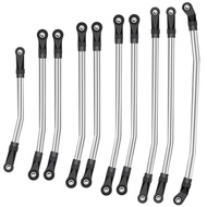 313/324mm Metal Link Set Sturdy Vehicle Linkage 5mm Steering Rod with Nylon End for 1/10 RC Crawler 