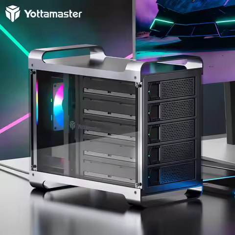 Yottamaster 5 Bay RAID External Hard Drive Case 2.5" 3.5" inch SATA HDD SSD Enclosure USB 3.0 150W 9