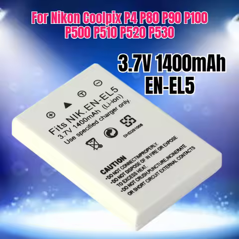3.7V 1400mAh EN-EL5 Camera Battery for Nikon Coolpix P4 P80 P90 P100 P500 P510 P520 P530 P5000 P6000