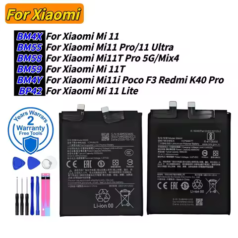 New Lithium Battery For Xiaomi Mi Mix4 11 11T 11i Poco F3 Redmi K40 Pro 5G Ultra Lite Batteries BM4X