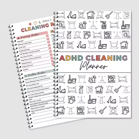 2025 New Product Hot Sale ADHD CLEANING Household Cleaning Schedule Annual Cleaning List Plan Book