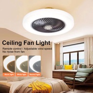 Modern Ceiling Fan Lights 3 speed adjustable Bedroom Living remote control Round Fan Lamps Invisible Ceiling Lamp NEW LED Ceiling Fan Modern Lamp White Light for Bedroom Decoration Lighting Ceiling Fan with Lights Good Sleep