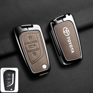 Toyota Car Key Shell Key Case Zinc Alloy Leather Key Cover Smart Key Case Protector Fashion Accessor
