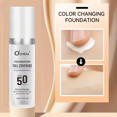 Magic Temperature Changing Liquid Foundation, Natural Foundation, Light Makeup. Long Lasting, Hard t