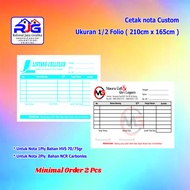 Cetak Nota Ukuran 1/2 Folio 2Ply 1Ply Cetak Nota Custom Cetak Nota Nama Toko Cetak Nota Murah Nota B