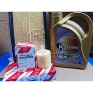 TOYOTA CAMRY 2.5 HYBRID ACV50 OIL FILTER + AIR FILTER + KOYOMA 0W20 FULLY SYNTHETIC ENGINE OIL
