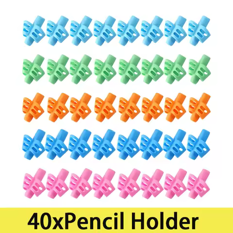 40Pcs Children's Writing Pencil Pot Holder Children Learn To Practice Silicone Pen Assisted Grip Pos