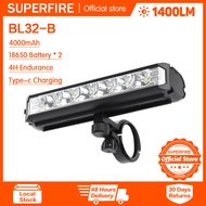 SUPERFIRE Flashlight BL32 Bike Lamp Night Super Bright Riding Lights Type-c Charging Bicycle Lights