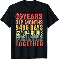 26th Anniversary 26 Years Couple 26th Wedding Anniversary T-Shirt