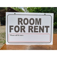Room for Rent Pls Call/text Singage PVC Plastic (like ATM and ID) 7.8x11 inches