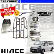 Toyota Hiace GL Grandia 2019 to 2025 Combo Set Garnish Cover Chrome 2019 2020 2021 2022 2023 2024 ( 