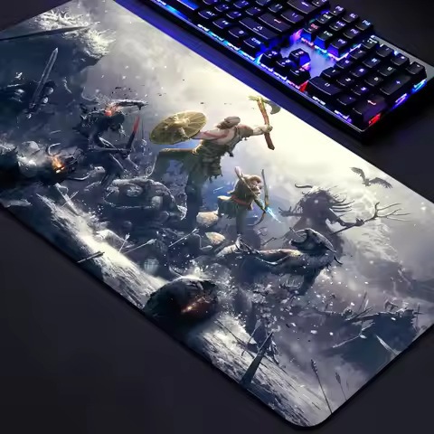 Large Mouse Pad Gaming Mat God of War Non-slip Gamer Pads Laptop Keyboard Accessories Mause Pc Exten