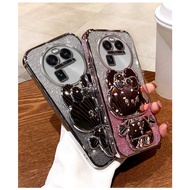 Casing OPPO R17 R15K K1 R15(standard) A2M A2 PRO A79 Bling Glitter Silicone Phone case Rabbit makeup mirror Folding Holder Stand Shockproof Cover