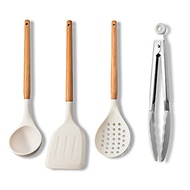 CAROTE Same Style 4PCSKitchen Tools Set Heat Resistant Kitchen Cookware Set Silicone Spatula Utensil