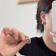 Simple Red Big Red Diamond Earrings Earrings Design 5NYN