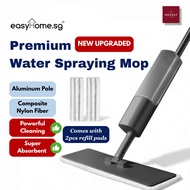 Easyhome.sg Water Spray Mop / Aluminium Spray Mop / 360° Rotating Flat Mop for Wet & Dry Cleaning