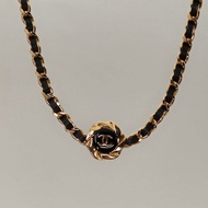 CHANEL 合金22A山茶花皮穿鏈choker項鏈項鍊