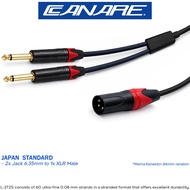 Japan Standard | Akai Y 2 Audio Cable 6.35mm to XLR Male -C1264, (JS, GP, 1X XLR MA - 2X AKAI TS)