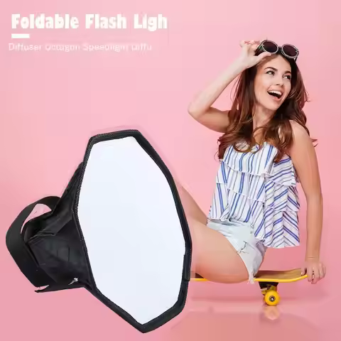 PULUZ 20cm Octagon Flash Light Diffuser Folding Flash Light Soft Box Universal