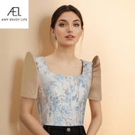 Amyenjoylife hiện đại filipiniana hàng đầu cho Womens Bolero tính cách thanh lịch bong bóng Áo Len N