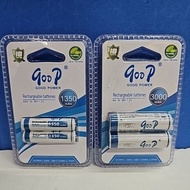 GOOD POWER RECHARGEABLE BATTERY AA- 3000 mAh AAA-1350mAh Ni-MH 1.2V X-2pcs (18 mouths warranty)