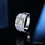 Wholesale Anti-Counterfeit Men's s925Silver Moissanite Cross Men's Ring Manufacturer Ring Diamond2ct