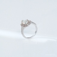 ** 10 Cross-Border 7 Moissanite Moissanite Ring E-Commercial Pear Shape Hot Sale S925 Silver Ring Wa