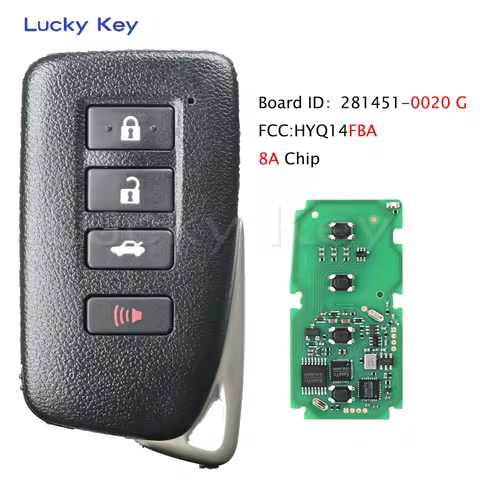 Smart Remote Car Key for Lexus ES 300H 350 2013 2014 2015 2016 2017 2018, Fob 4 Buttons - FCC ID: HY