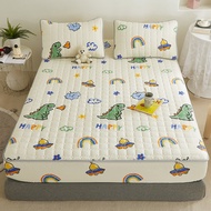 1 Pc 100% Cotton Bedsheet Dinosaur Printed Thicken Cadar for Kids Quilted Mattress Cover Single/Queen/King Size