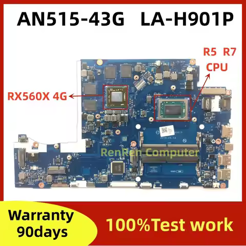 FH50P LA-H901P for Acer AN515-43G laptop motherboard NBQ5X11002 NB.Q5X11.002 CPU R5 3550H/R5 3500 GP