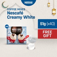 [FREE RAMADAN LAMP] Nescafe Creamy White 3-in-1 Coffee Twin Pack 51g - Pack of 40