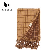 Fabelab有機棉格紋寶寶毯/ 焦糖棕/ 80x100CM