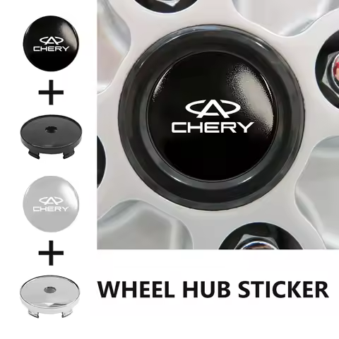For Chery 4pcs Car Wheel Center Hub Caps Sticker Auto Emblem Wheel Center Cap QQ Pro Tiggo 3 5 T11 A