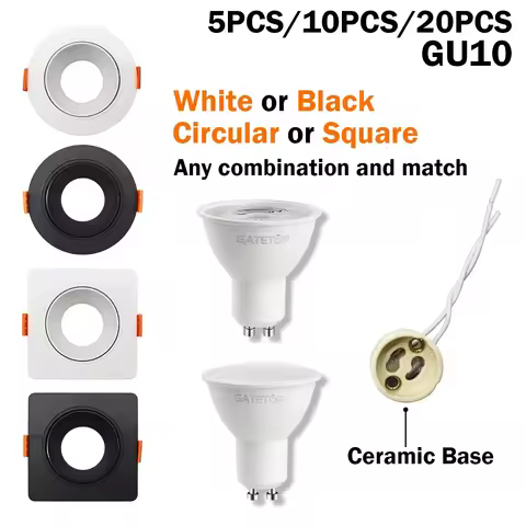 5/10/20pcs Hight Lumen 5W Ceiling Spotlights Downlight ceramic GU10 base Angle Adjustable Rotating A