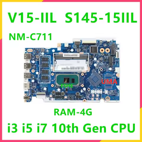 NM-C711 For Lenovo ideapad S145-15IIL V15-IIL Laptop Motherboard 5B20S43833 5B20S43830 With i3 i5 i7