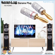 KA Nakamichi Banana Plug, Gold Plated 4MM Speakers Amplifier Musical Sound Banana Plug, 4MM Banana Connector for Speaker Wire with Screw Lock Banana Connectors Plugs Jack