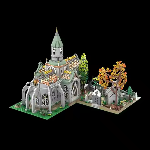 Moc-10316 Lorded Rings Movie Modular Building Elven Temple of The Last Alliance Model Building Block