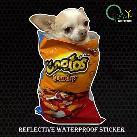 Cute puppy reflective sticker car motorcycle trunk laptop reflective waterproof sticker car sticker